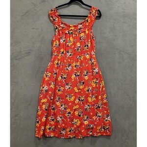 47 of 52 Conversations Midi Dress Womens SZ 14 Off Shoulder Floral Anthropologie